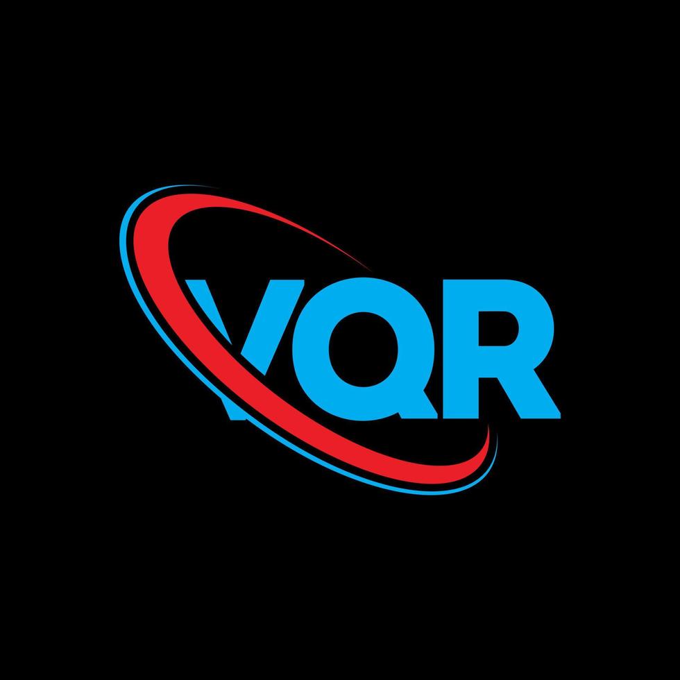 logotipo vqr. letra vqr. diseño del logotipo de la letra vqr. logotipo de iniciales vqr vinculado con círculo y logotipo de monograma en mayúsculas. tipografía vqr para tecnología, negocios y marca inmobiliaria. vector