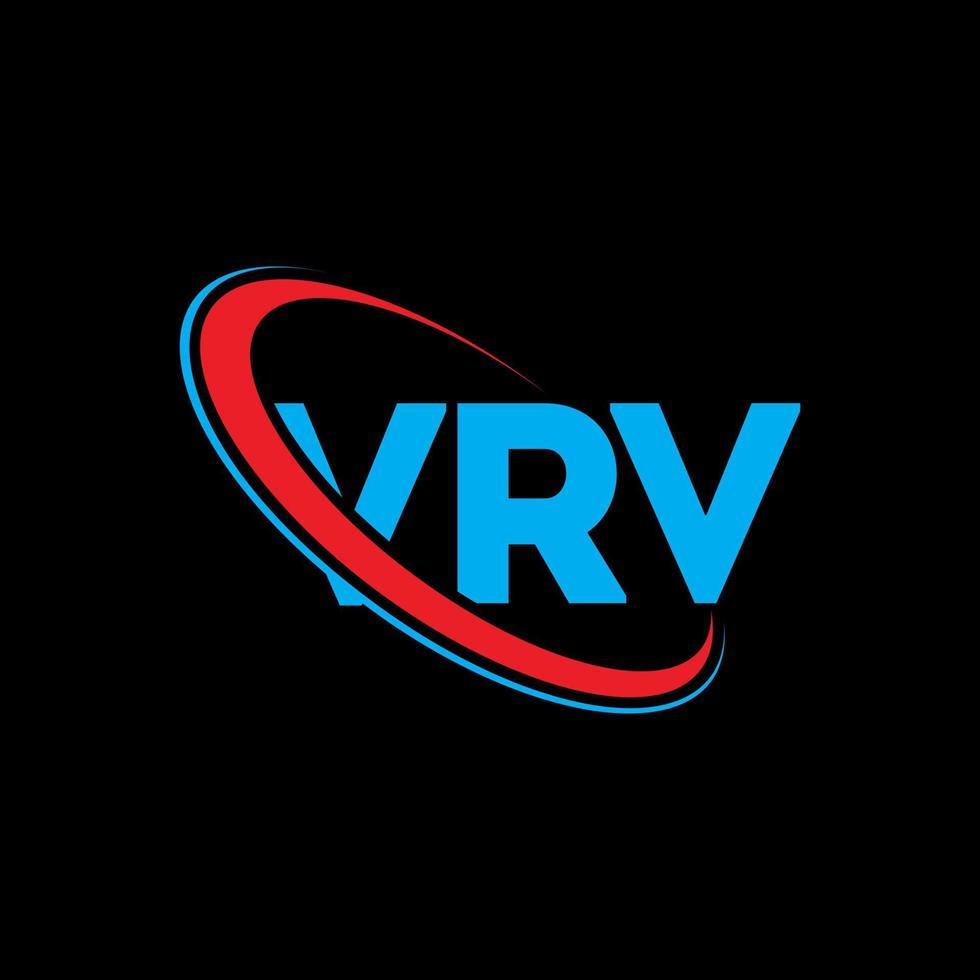 logotipo vrv. letra vrv. diseño del logotipo de la letra vrv. logotipo de iniciales vrv vinculado con círculo y logotipo de monograma en mayúsculas. tipografía vrv para tecnología, negocios y marca inmobiliaria. vector