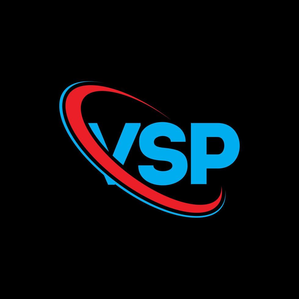 logotipo de VSP. carta vsp. diseño del logotipo de la letra vsp. logotipo de iniciales vsp vinculado con círculo y logotipo de monograma en mayúsculas. tipografía vsp para tecnología, negocios y marca inmobiliaria. vector