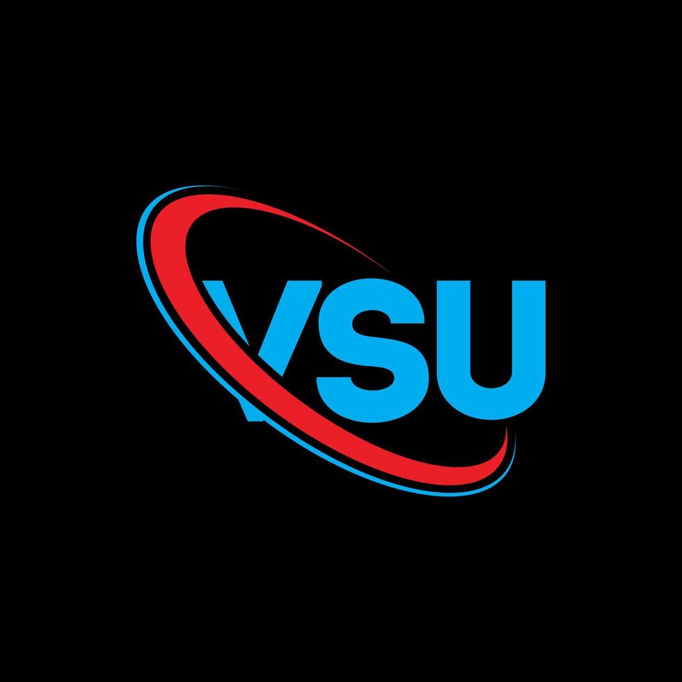 VSU logo. VSU letter. VSU letter logo design. Initials VSU logo linked with circle and uppercase monogram logo. VSU typography for technology, business and real estate brand. vector