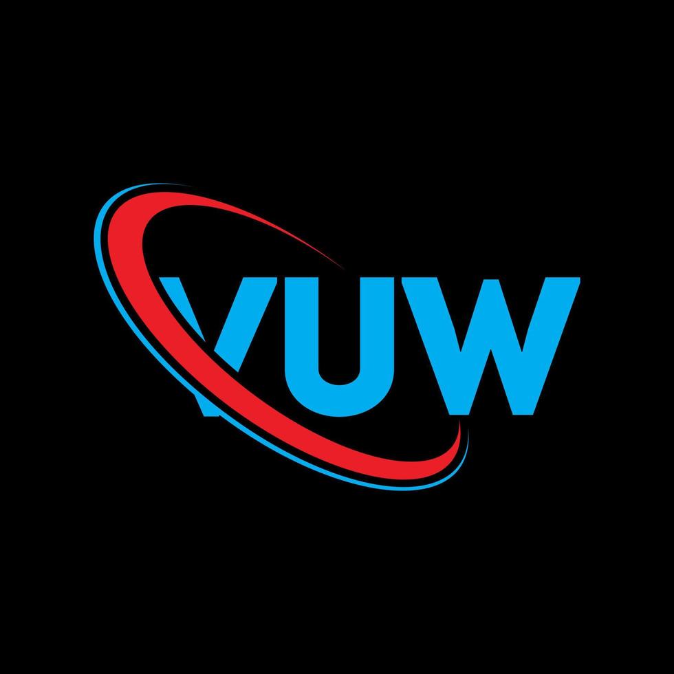 VUW logo. VUW letter. VUW letter logo design. Initials VUW logo linked with circle and uppercase monogram logo. VUW typography for technology, business and real estate brand. vector