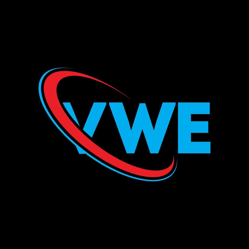 logotipo de vwe. letra vwe. diseño del logotipo de la letra vwe. Logotipo de iniciales vwe vinculado con círculo y logotipo de monograma en mayúsculas. tipografía vwe para tecnología, negocios y marca inmobiliaria. vector
