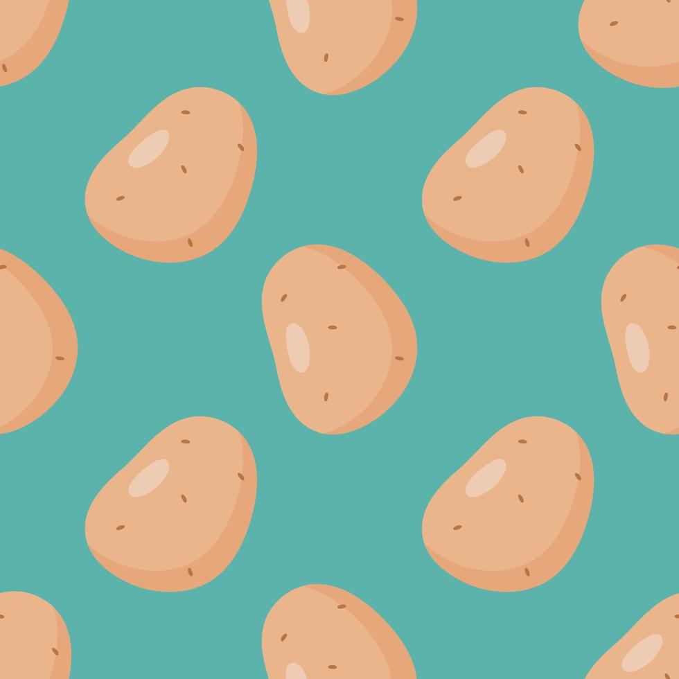 Seamless Pattern with Potato. Vector illustration. For posters, banners, card, printing on the pack, paper, printing on clothes, fabric, wallpaper.