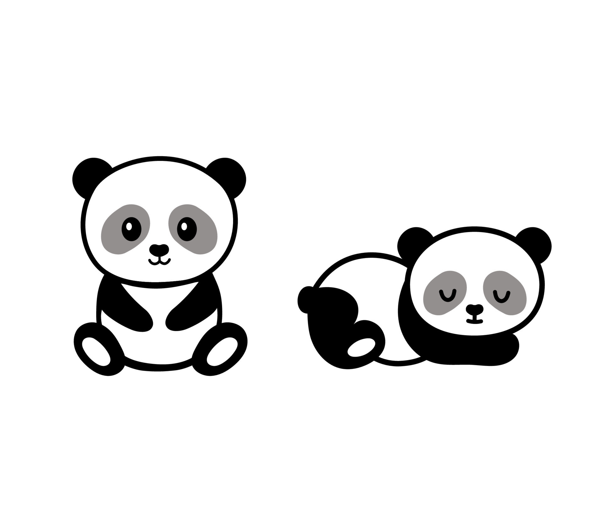 Cute Baby Panda, Kawaii Panda Sitting 13530814 Vector Art at Vecteezy