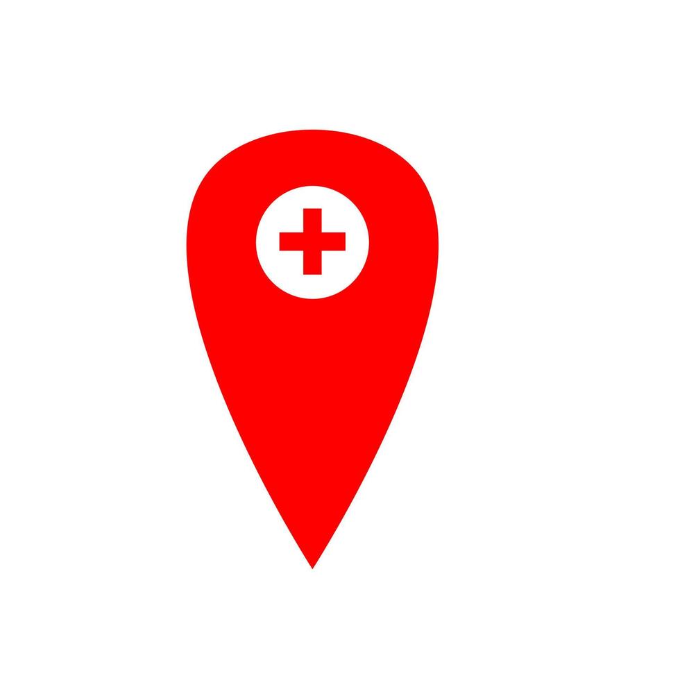 Hospital location pin vector