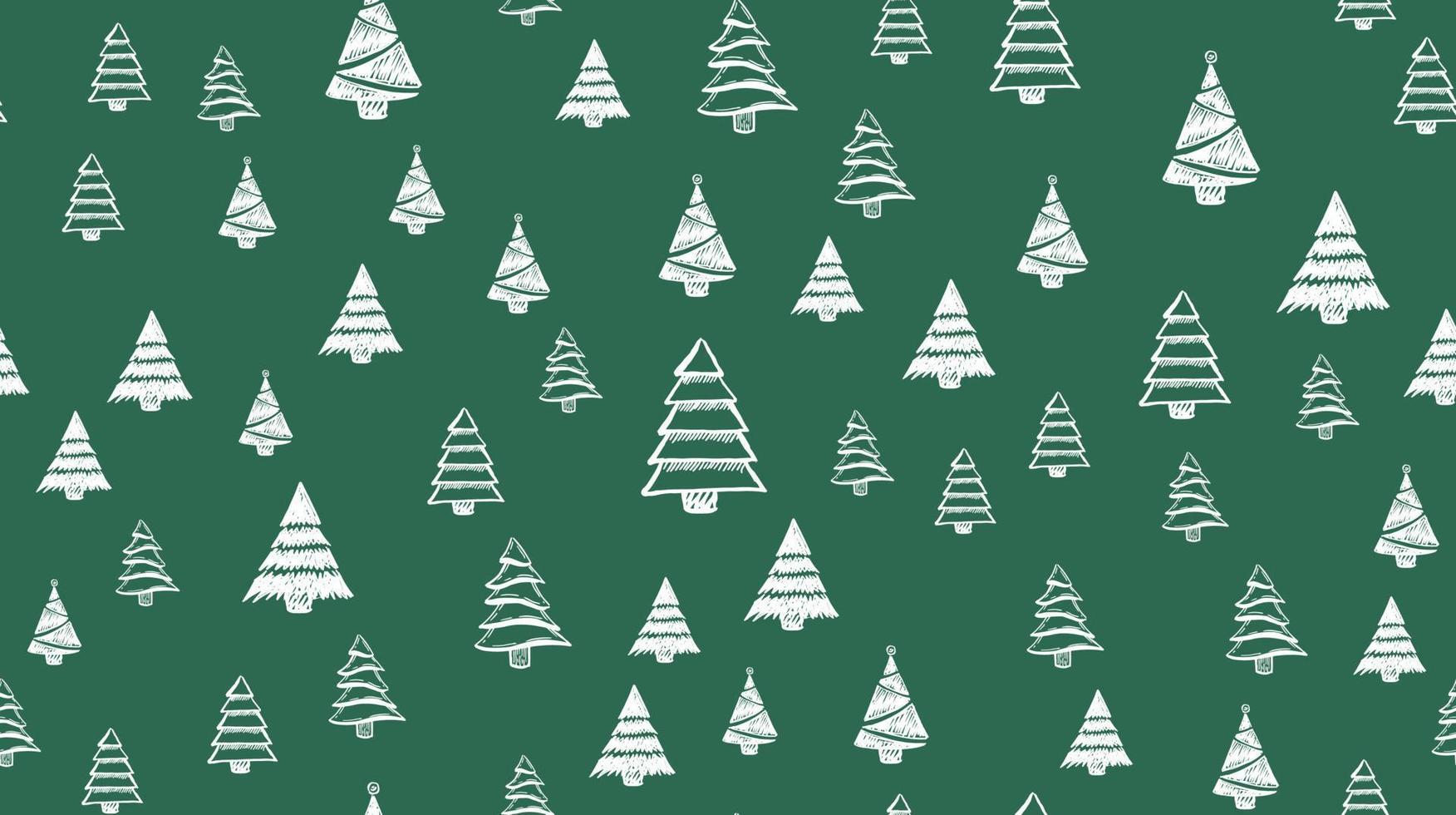 Christmas trees hand drawn. Happy new year. Vector illustration