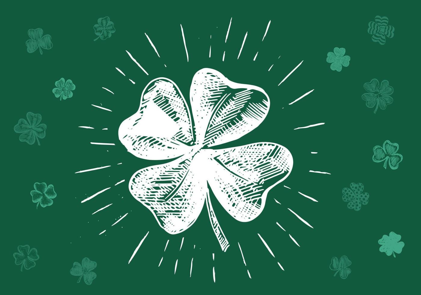 Clover set. Patrick's day. Hand drawn style. Vector illustration.
