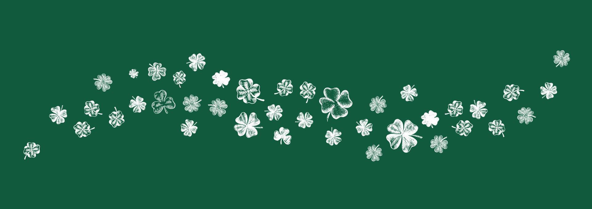 Clover set. Patrick's day. Hand drawn style. Vector illustration.