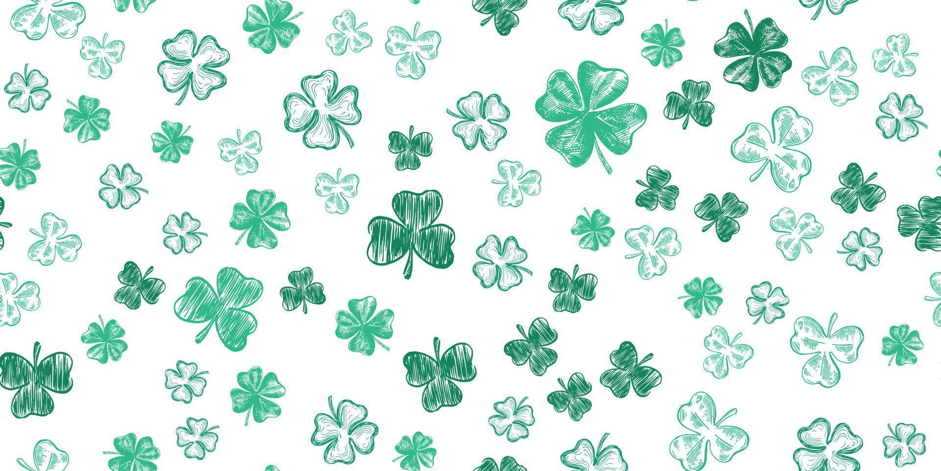 Clover set. Patrick's day. Hand drawn illustration. vector