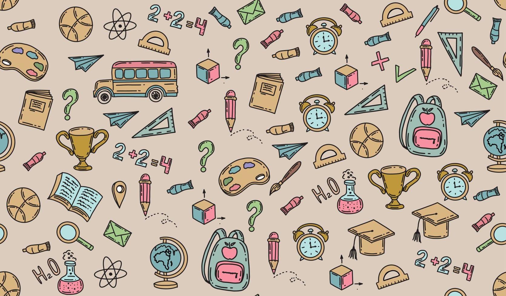 Back to School. Hand drawn illustration. vector