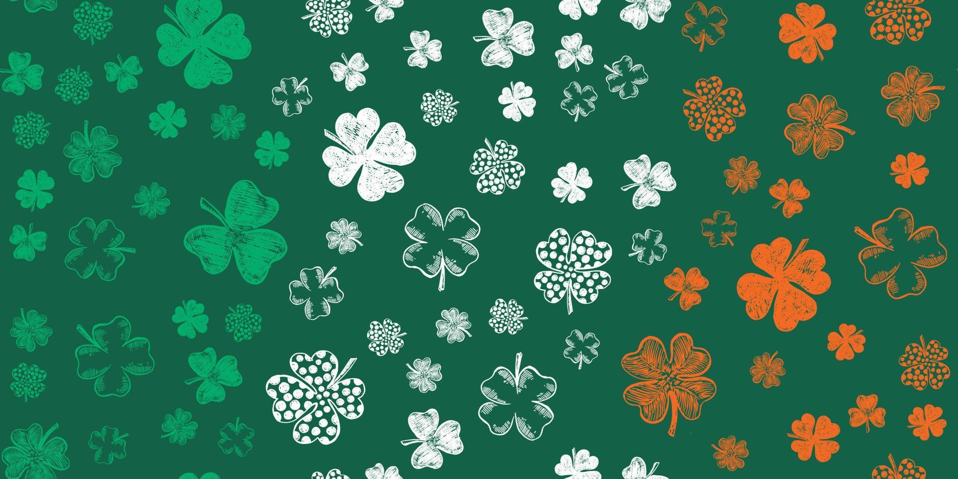 Clover set. Patrick's day. Hand drawn illustration. vector