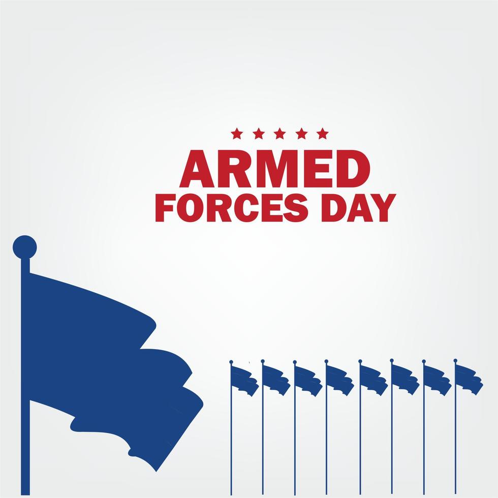 Armed forces day poster template design vector. Simple and elegant design vector