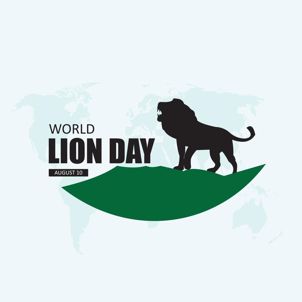 Vector graphic of world lion day good for world lion day celebration. flat design. flyer design.flat illustration. lion. animal.