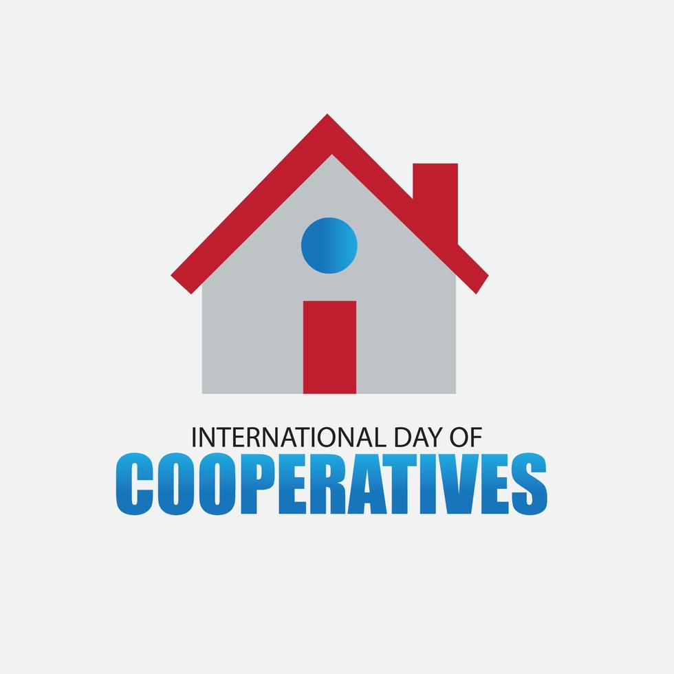 Vector greeting for International Cooperative Day. Simple and elegant design