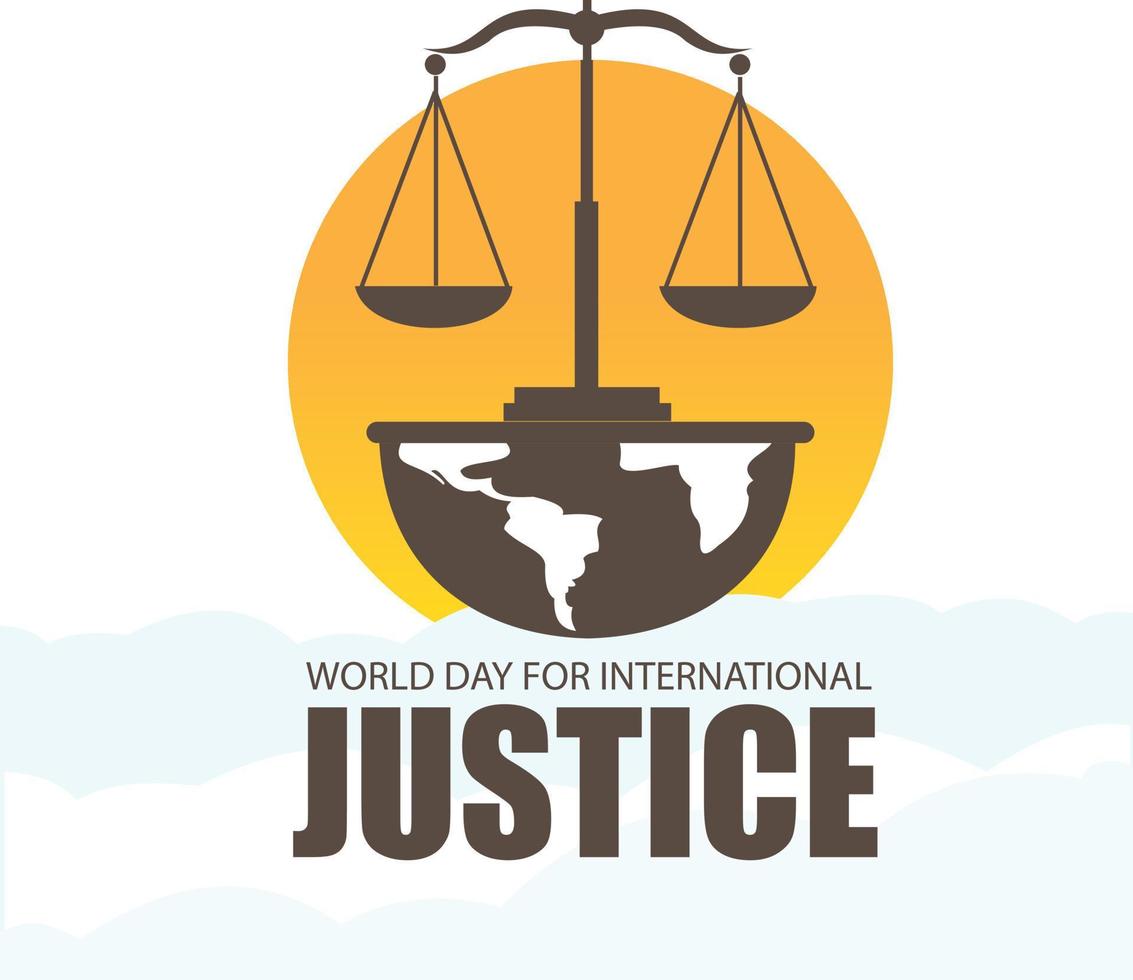 vector del día mundial internacional de la justicia. diseño simple y elegante