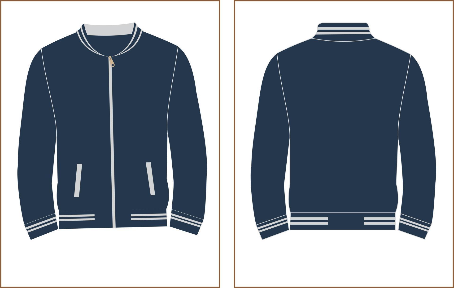 Vector slim fit jacket. Dark blue and white 9006078 Vector Art at Vecteezy