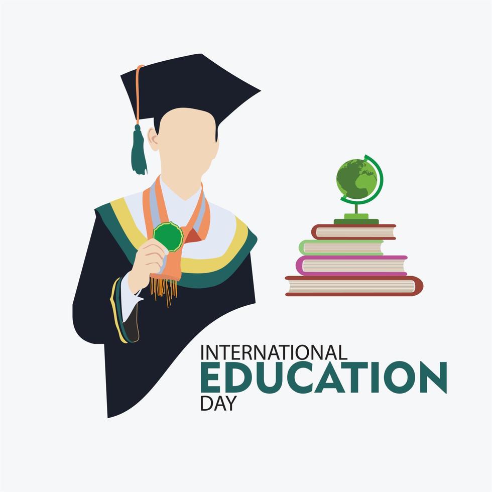 Vector International Education Day. Good to use for International Education Day. Illustration of a bachelor's dress