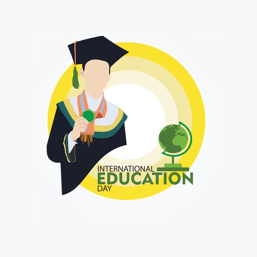 Vector International Education Day. Good to use for International Education Day. Illustration of a bachelor's dress