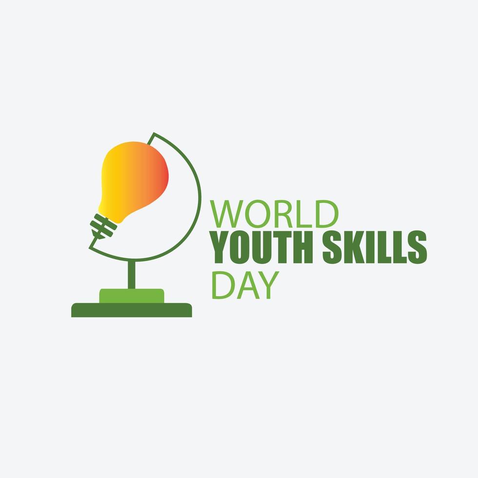 vector del día mundial de las habilidades juveniles. diseño simple y elegante