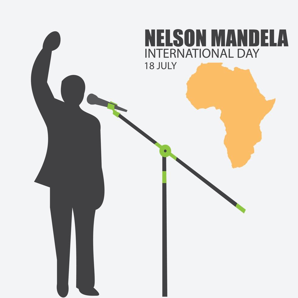 vector del día internacional de nelson mandela. baño para carteles, pancartas. diseño simple y elegante