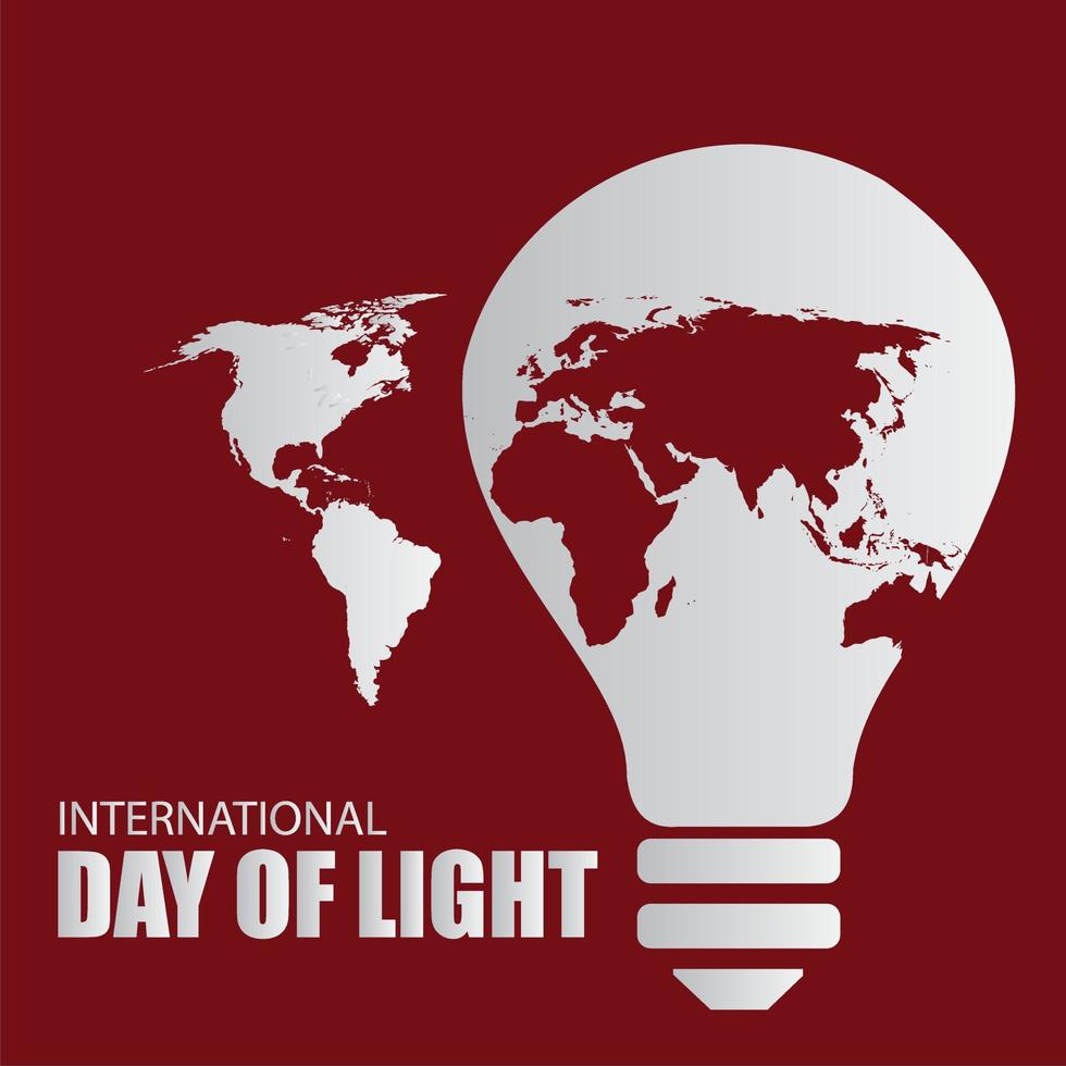 Vector illustration of International Day of Light. Light bulb icon. Simple and Elegant Design