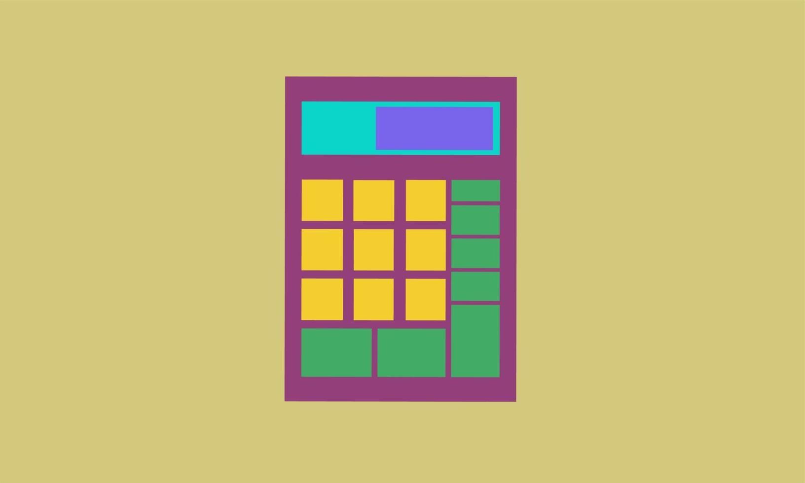 Simple calculator. Flat style vector illustration