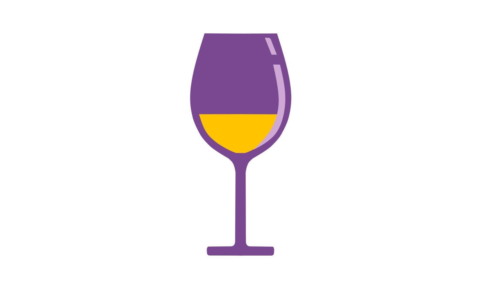 Glass of wine water, flat style vector illustration on white background