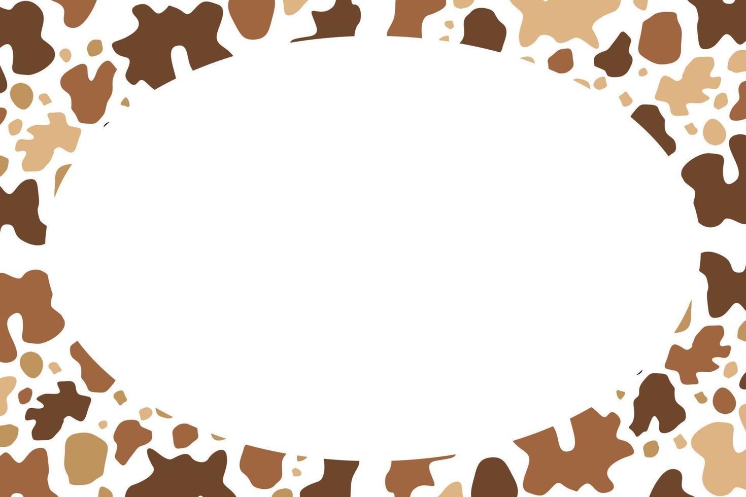patrón de marco de piel de vaca marrón con área de texto vector