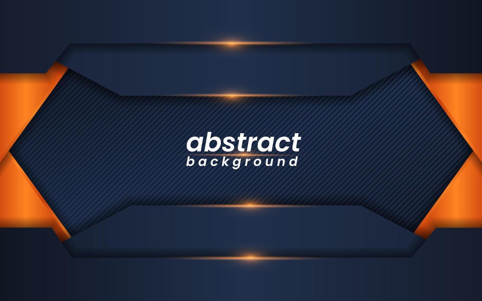 Abstract navy background with shiny orange gradient vector