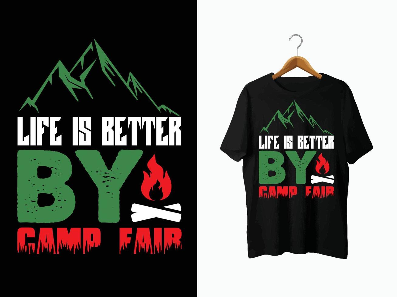 Camping T-Shirt Design. vector