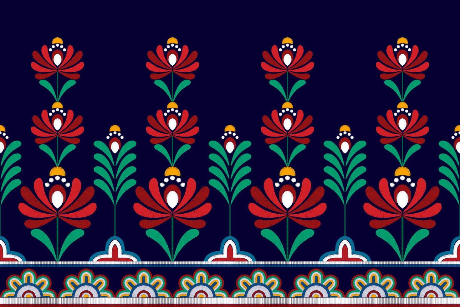 Ikat floral ethnic seamless textile pattern design. Aztec fabric carpet mandala ornaments textile decorations wallpaper. Tribal boho native flower motif traditional embroidery vector background