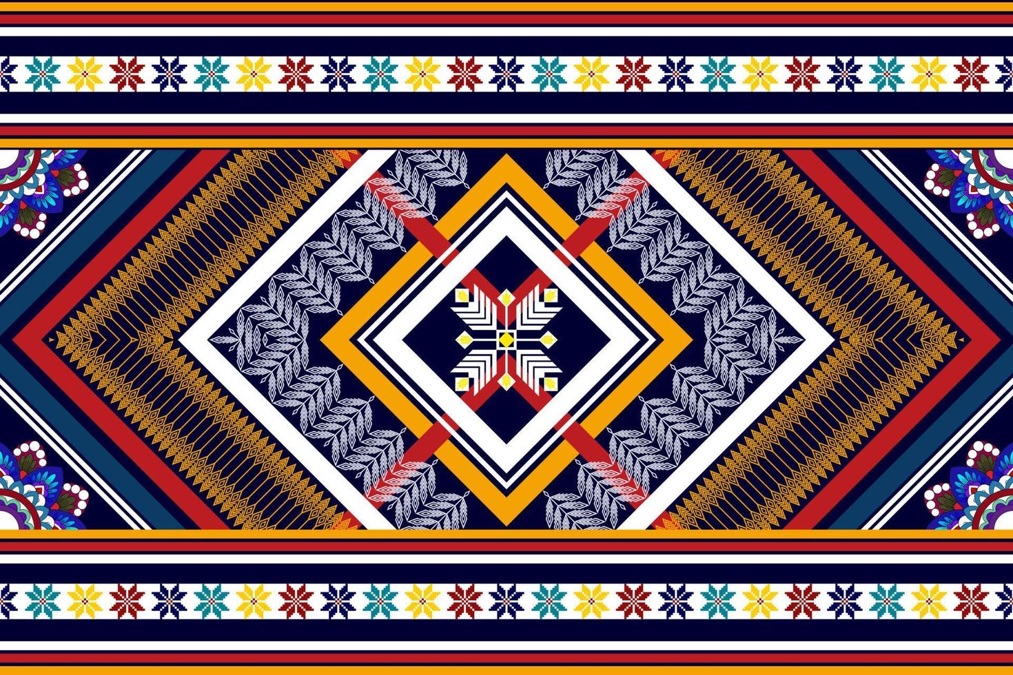 Geometric abstract Ikat ethnic seamless pattern design. Aztec fabric carpet mandala ornaments textile decorations wallpaper. Tribal boho native ethnic turkey traditional embroidery vector background
