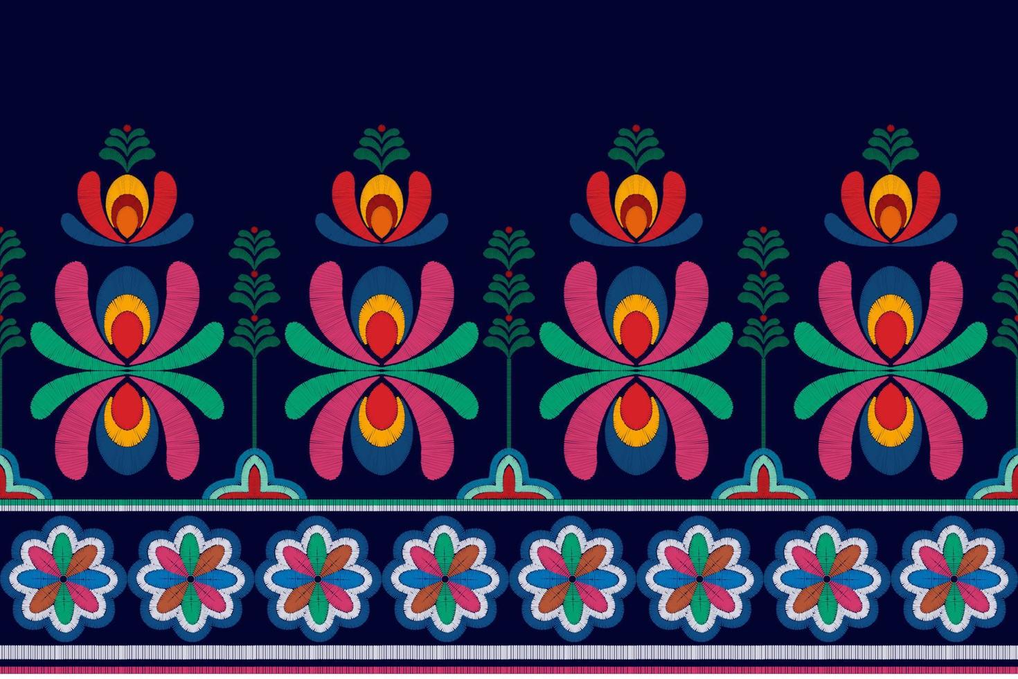 Ikat floral ethnic seamless textile pattern design. Aztec fabric carpet mandala ornaments textile decorations wallpaper. Tribal boho native flower motif traditional embroidery vector background