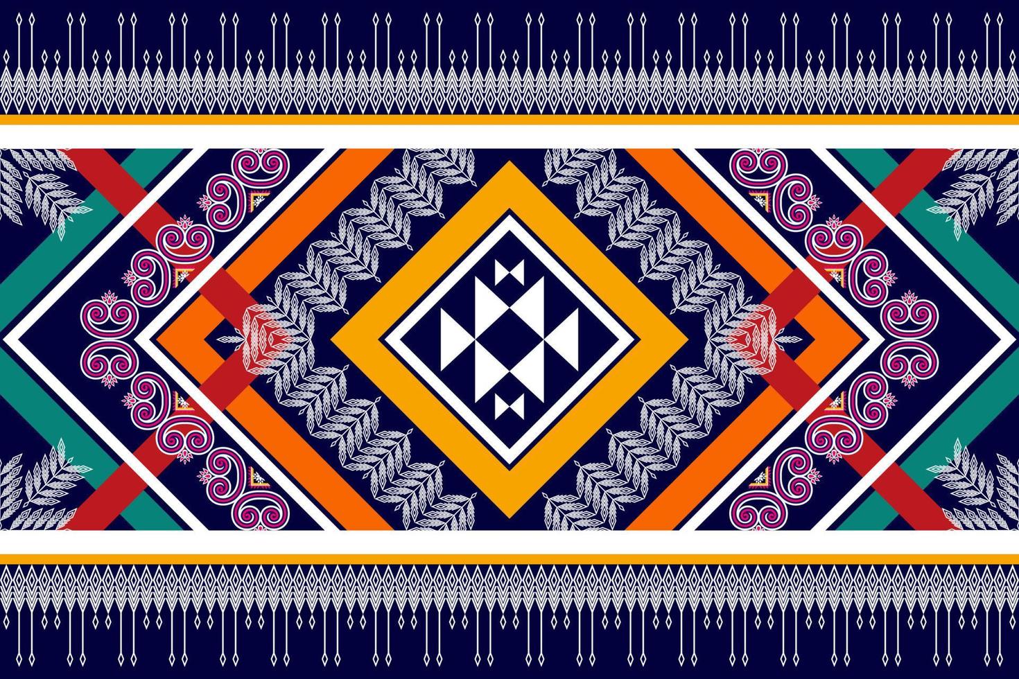 Ikat ethnic seamless pattern design. Aztec fabric carpet mandala ornaments textile decorations wallpaper. Motif tribal boho native turkey traditional embroidery vector