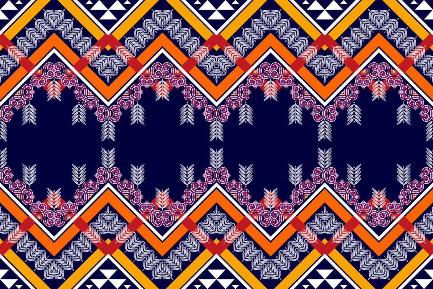 Ikat ethnic seamless pattern design. Aztec fabric carpet mandala ornaments textile decorations wallpaper. Motif tribal boho native turkey traditional embroidery vector