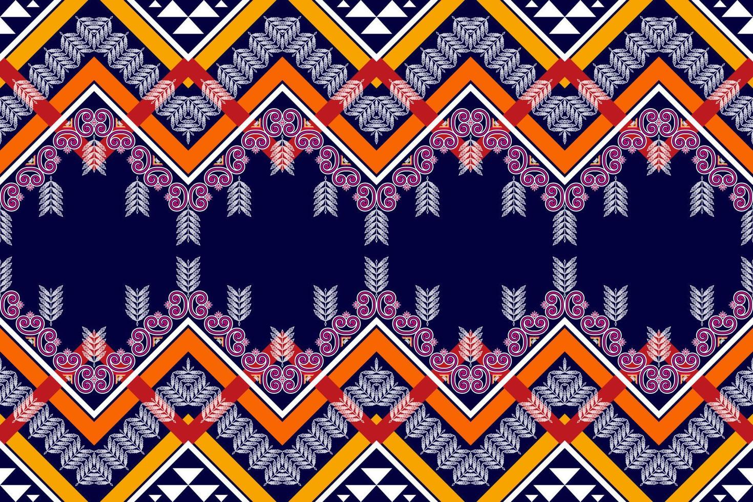 diseño de patrones sin fisuras étnicos ikat. alfombra de tela azteca adornos de mandala decoraciones textiles papel tapiz. motivo tribal boho nativo pavo tradicional bordado vector