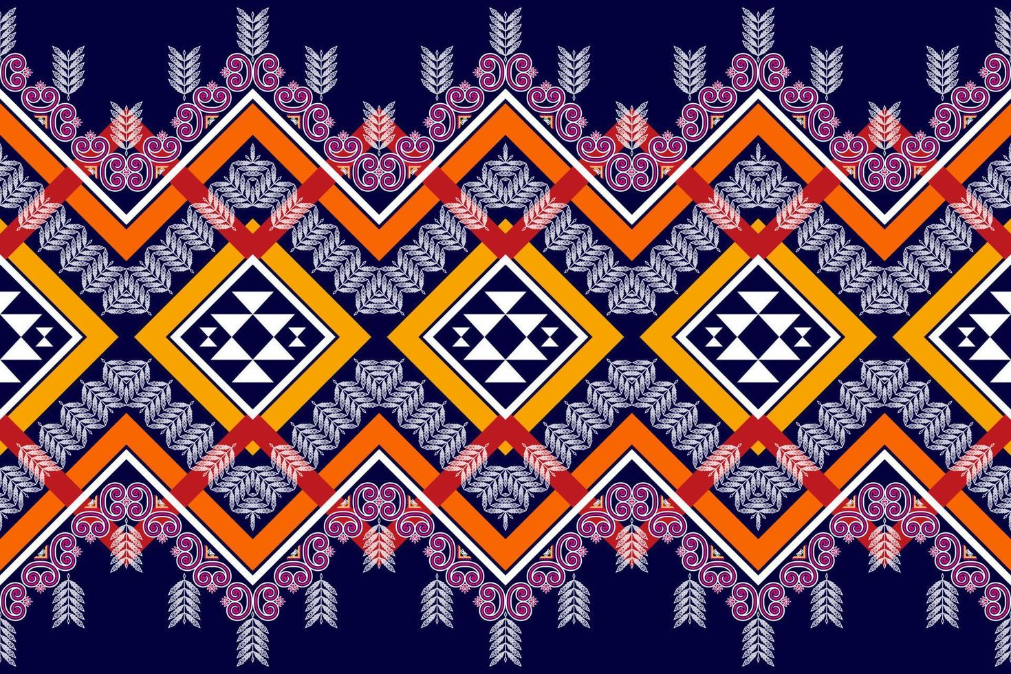 Ikat ethnic seamless pattern design. Aztec fabric carpet mandala ornaments textile decorations wallpaper. Motif tribal boho native turkey traditional embroidery vector