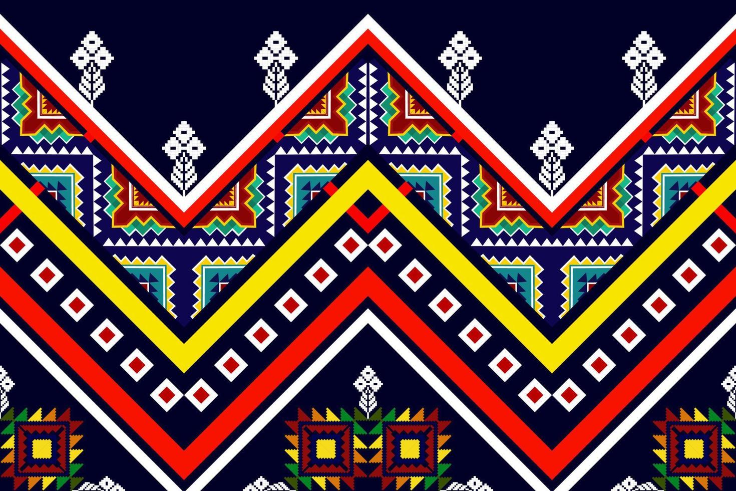 Ikat ethnic seamless pattern design. Aztec fabric carpet mandala ornaments textile decorations wallpaper. Motif tribal boho native turkey traditional embroidery vector