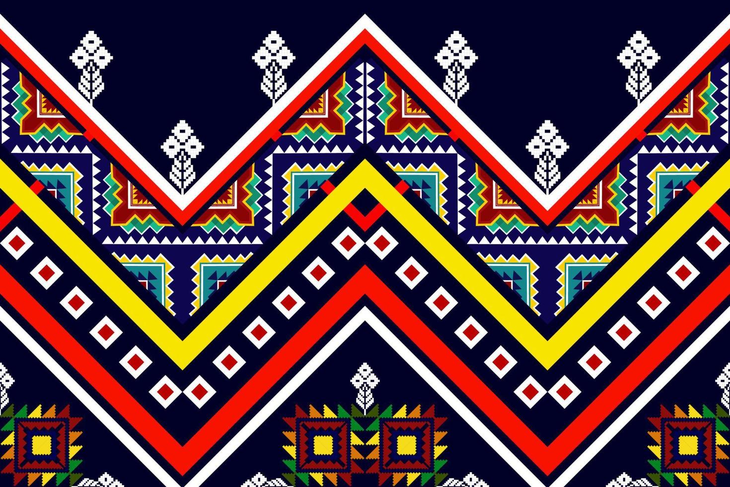 Ikat ethnic seamless pattern design. Aztec fabric carpet mandala ornaments textile decorations wallpaper. Motif tribal boho native turkey traditional embroidery vector