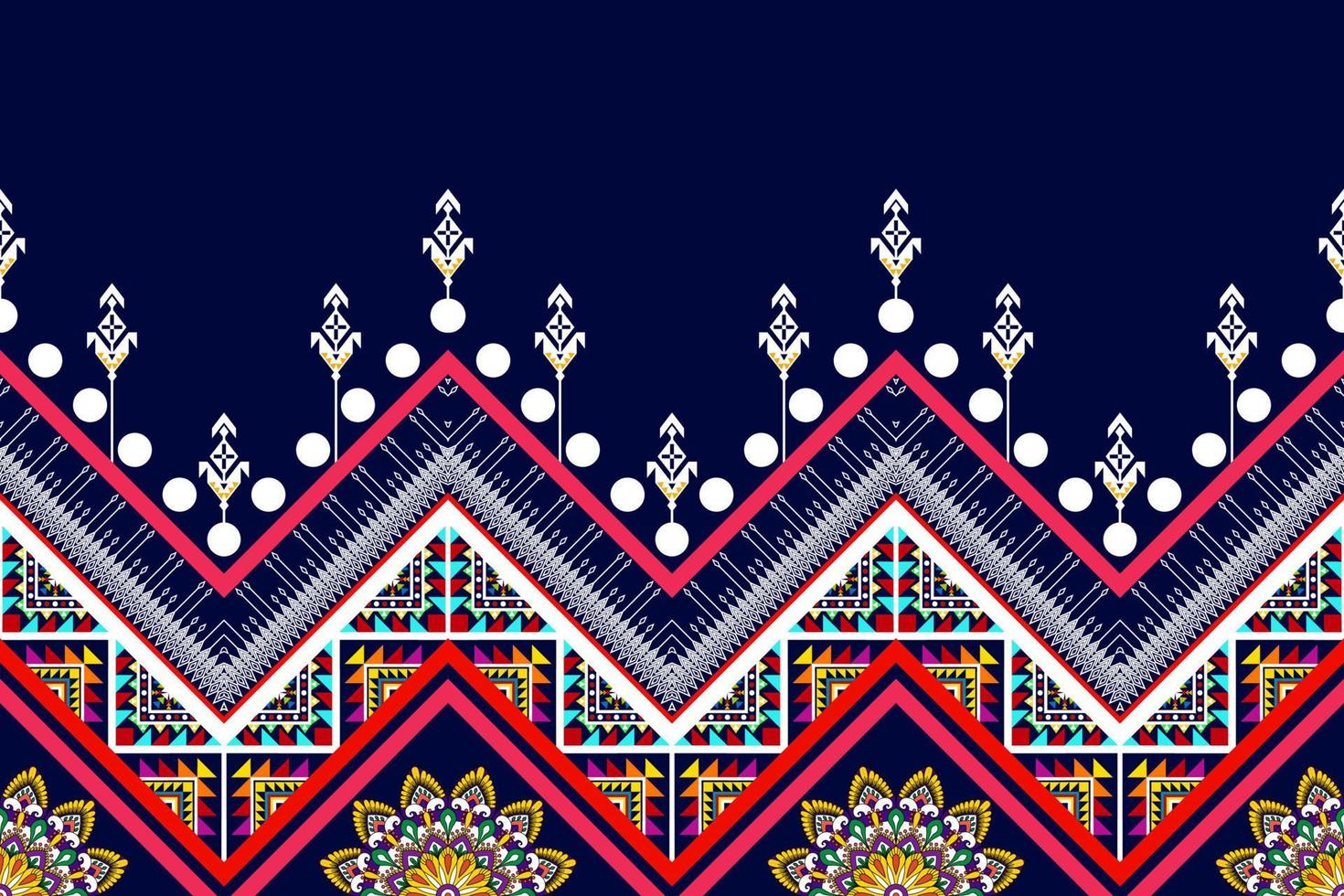 Ikat ethnic seamless pattern design. Aztec fabric carpet mandala ornaments textile decorations wallpaper. Motif tribal boho native turkey traditional embroidery vector