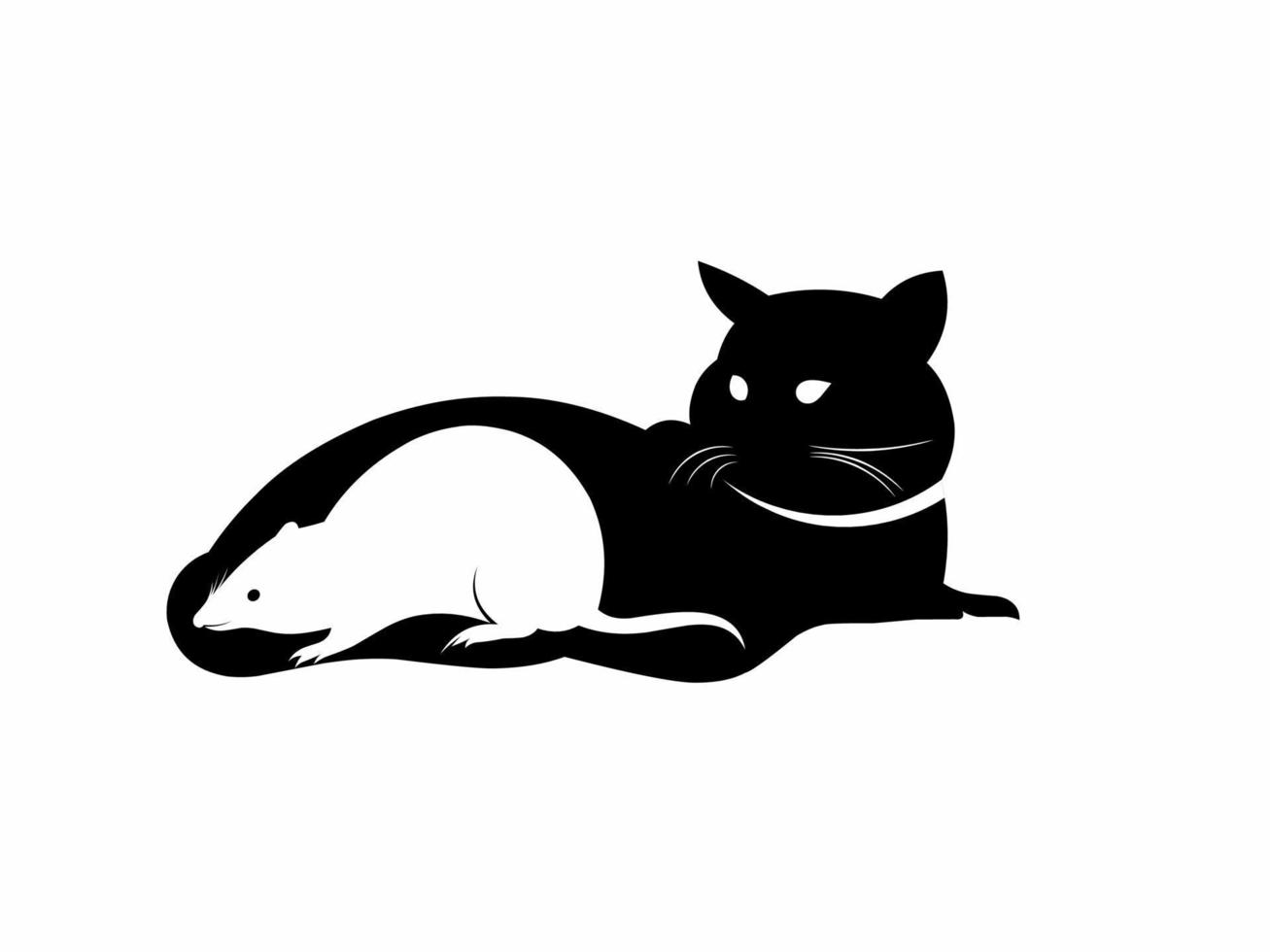 Cat and mouse logo combinations vector