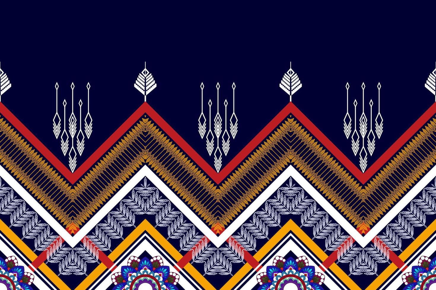 Geometric abstract Ikat ethnic seamless pattern design. Aztec fabric carpet mandala ornaments textile decorations wallpaper. Tribal boho native ethnic turkey traditional embroidery vector background
