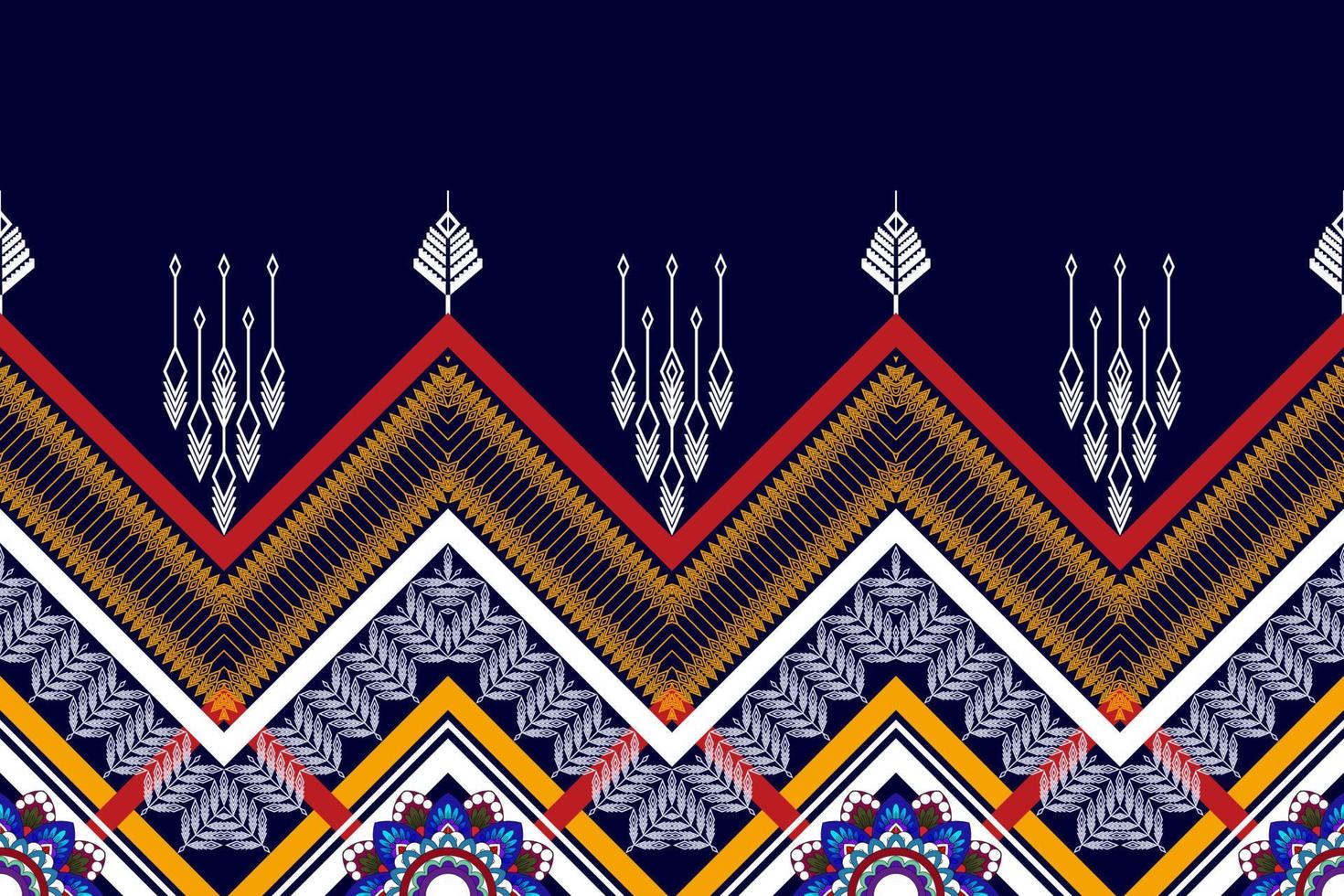 Geometric abstract Ikat ethnic seamless pattern design. Aztec fabric carpet mandala ornaments textile decorations wallpaper. Tribal boho native ethnic turkey traditional embroidery vector background