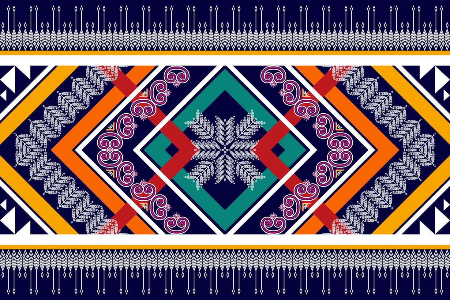 Ikat ethnic seamless pattern design. Aztec fabric carpet mandala ornaments textile decorations wallpaper. Motif tribal boho native turkey traditional embroidery vector
