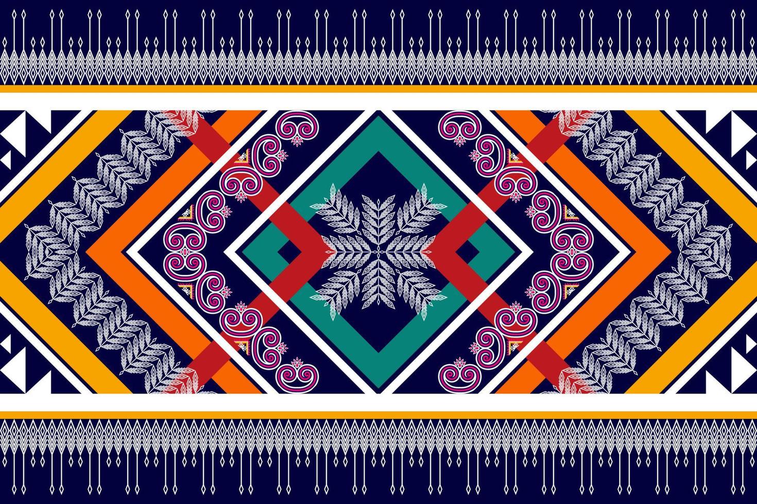 diseño de patrones sin fisuras étnicos ikat. alfombra de tela azteca adornos de mandala decoraciones textiles papel tapiz. motivo tribal boho nativo pavo tradicional bordado vector