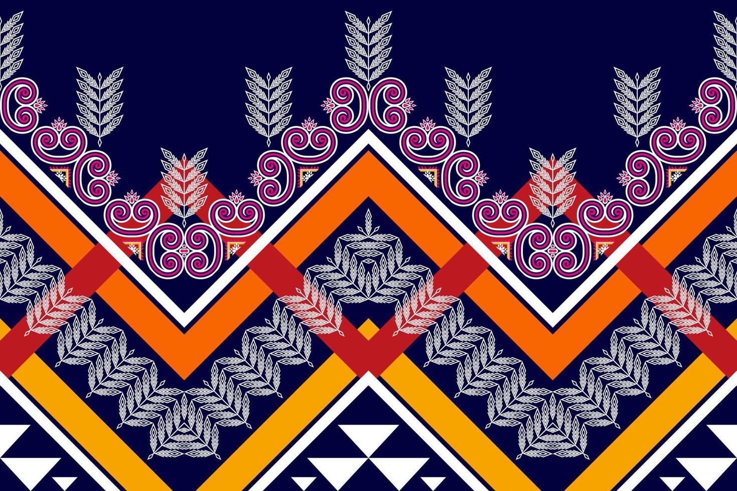 diseño de patrones sin fisuras étnicos ikat. alfombra de tela azteca adornos de mandala decoraciones textiles papel tapiz. motivo tribal boho nativo pavo tradicional bordado vector