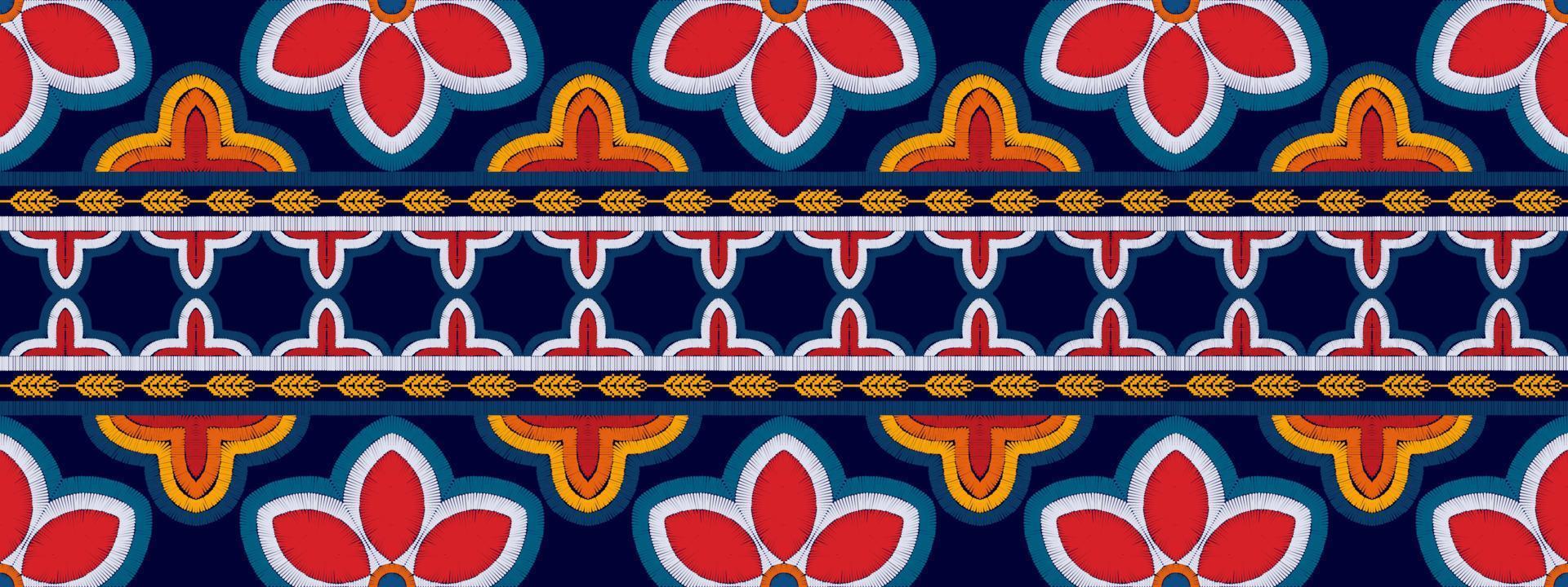 Geometric abstract Ikat ethnic seamless pattern design. Aztec fabric carpet mandala ornaments textile decorations wallpaper. Tribal boho native ethnic turkey traditional embroidery vector background