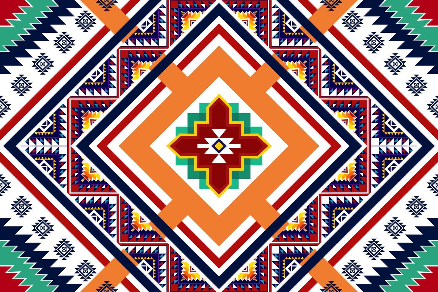 diseño geométrico abstracto étnico sin costuras. alfombra de tela azteca adornos de mandala decoraciones textiles papel tapiz. tribal boho motivo nativo pavo tradicional bordado vector fondo