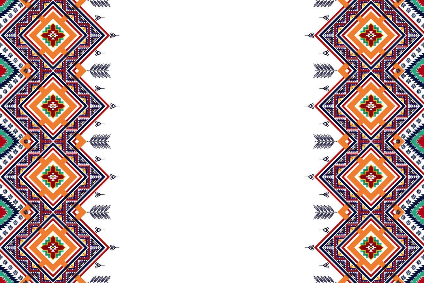 diseño geométrico abstracto étnico sin costuras. alfombra de tela azteca adornos de mandala decoraciones textiles papel tapiz. tribal boho motivo nativo pavo tradicional bordado vector fondo