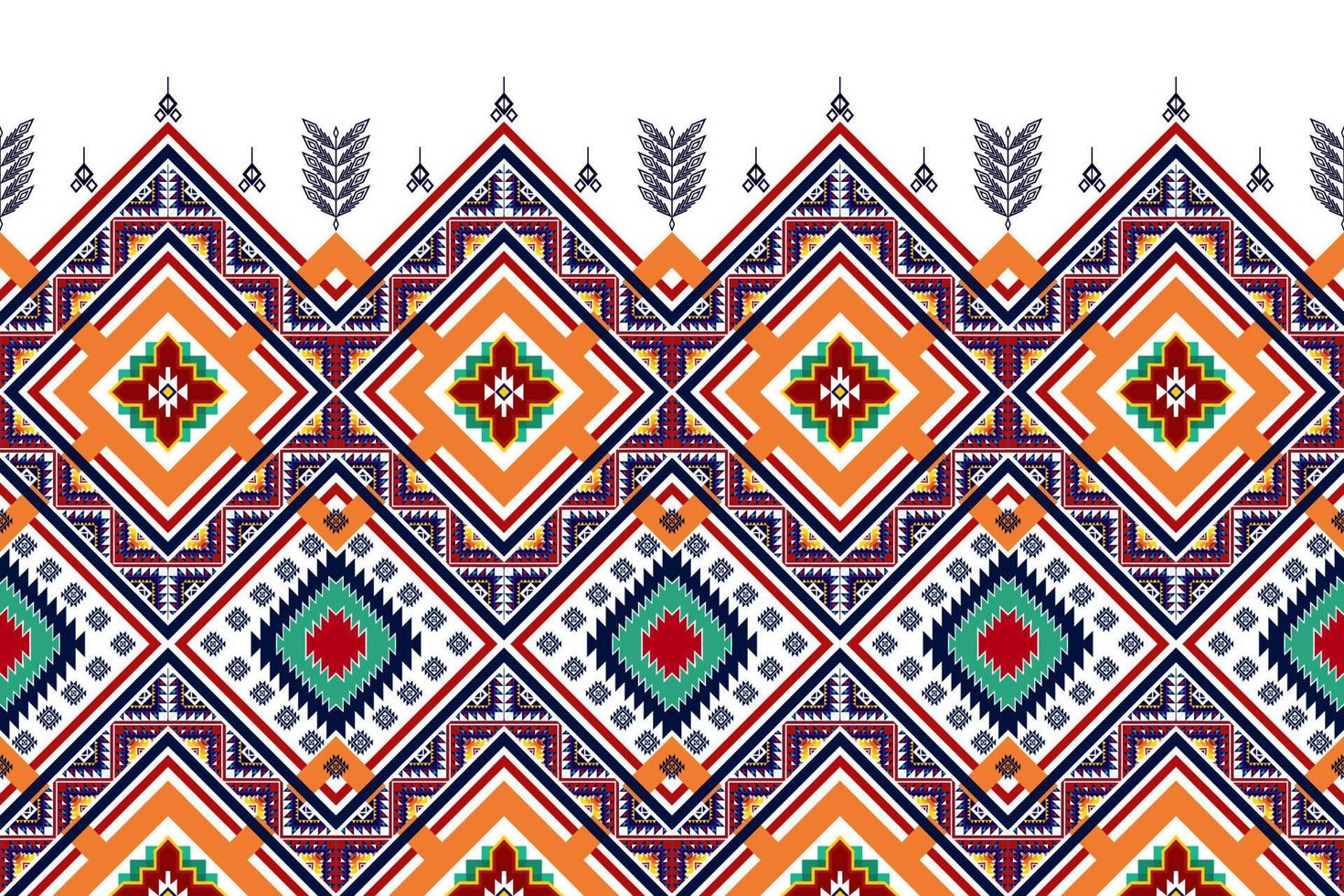 diseño geométrico abstracto étnico sin costuras. alfombra de tela azteca adornos de mandala decoraciones textiles papel tapiz. tribal boho motivo nativo pavo tradicional bordado vector fondo